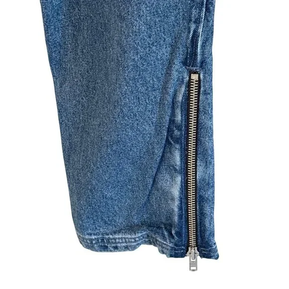 EZR Moto Straight Leg Jeans in Deep Blue 27 New Womens Cut Waist Denim Pants - Picture 7 of 9